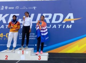 syafa peraih juara ketiga lari di kejurda